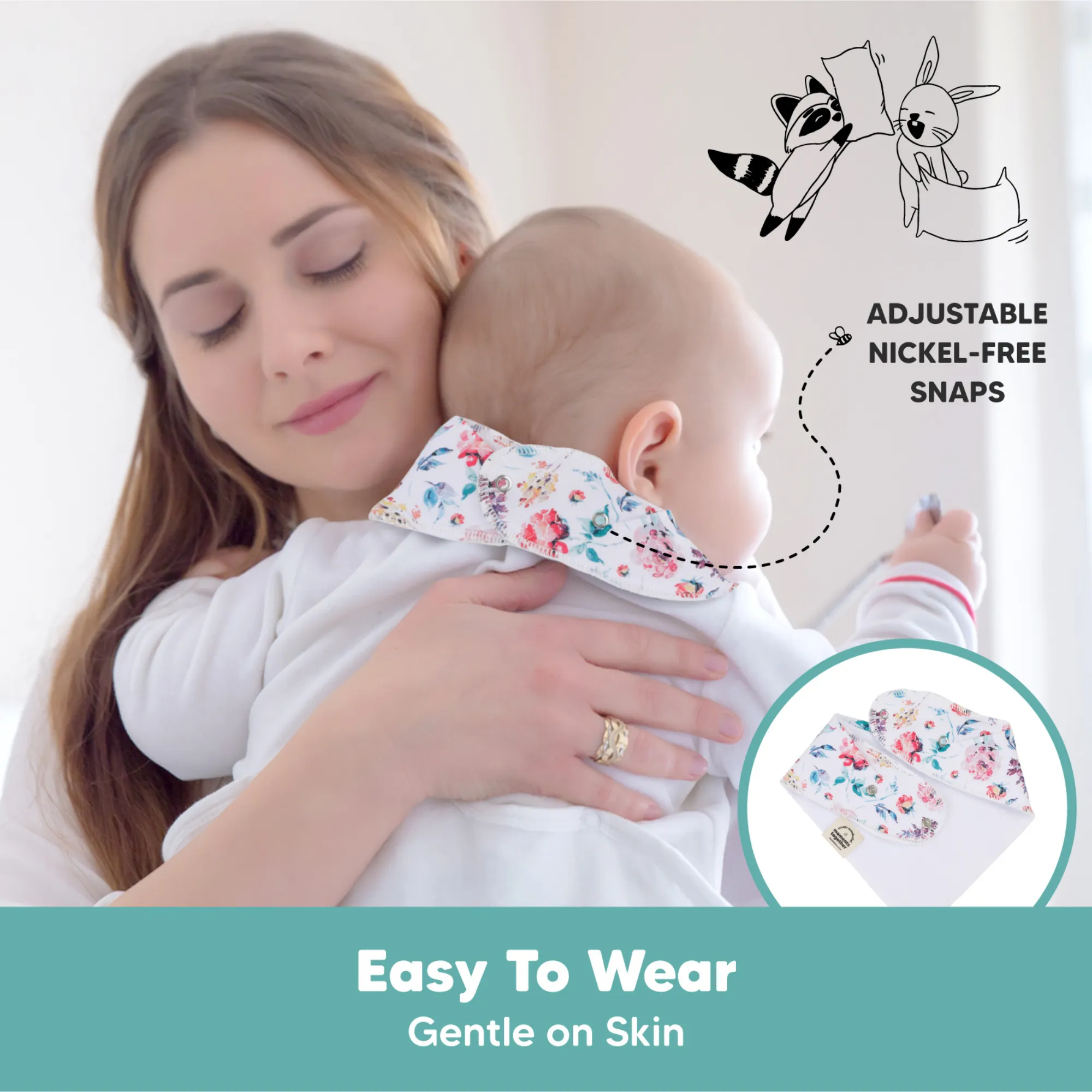10-Pack Organic Bandana Bibs (Tea Party)