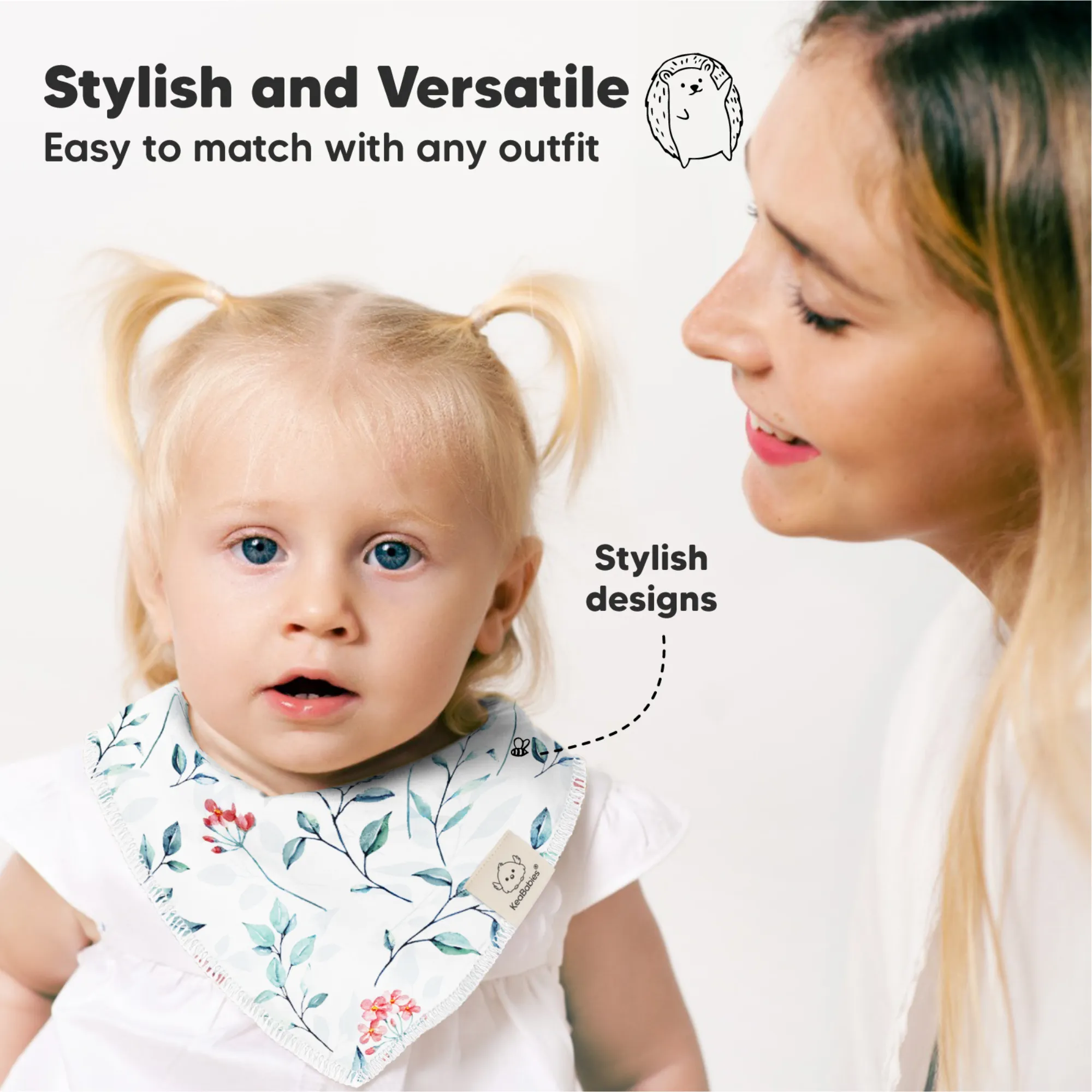 10-Pack Organic Bandana Bibs (Tea Party)