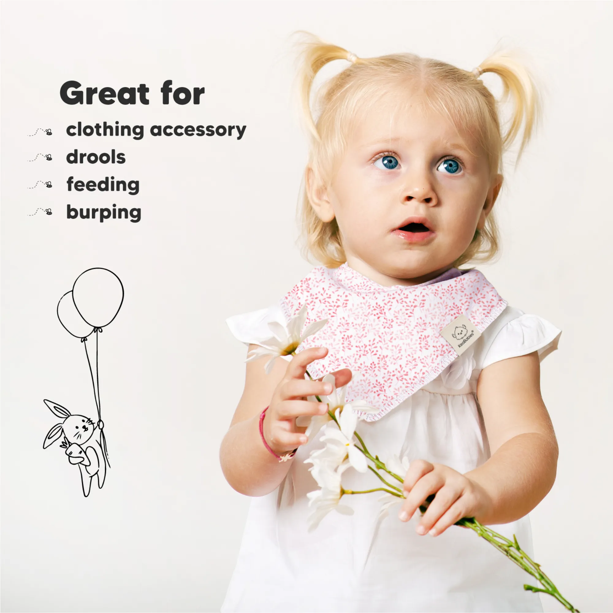 10-Pack Organic Bandana Bibs (Tea Party)