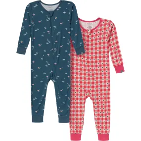 2-Pack Baby & Toddler Neutral Blue Umbrella Snug Fitting Footless Pajamas