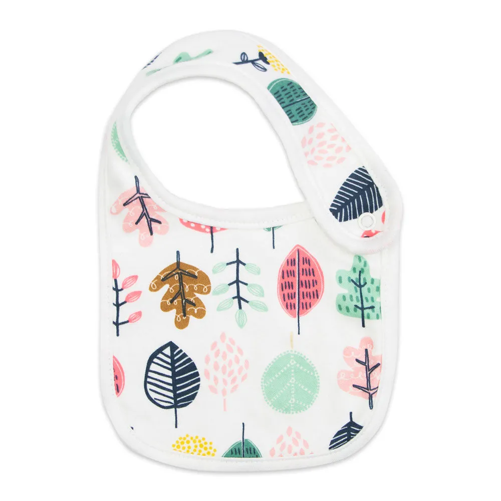 3-Pack Organic Cotton Bib in Floral Squirrel Print