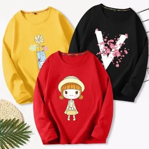 3 Pcs Kids Girls T-shirts Princess Toddler Baby Clothes