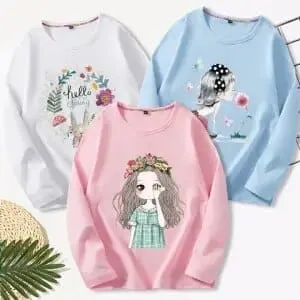 3 Pcs Kids Girls T-shirts Princess Toddler Baby Clothes