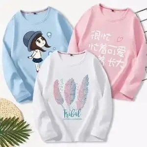 3 Pcs Kids Girls T-shirts Princess Toddler Baby Clothes