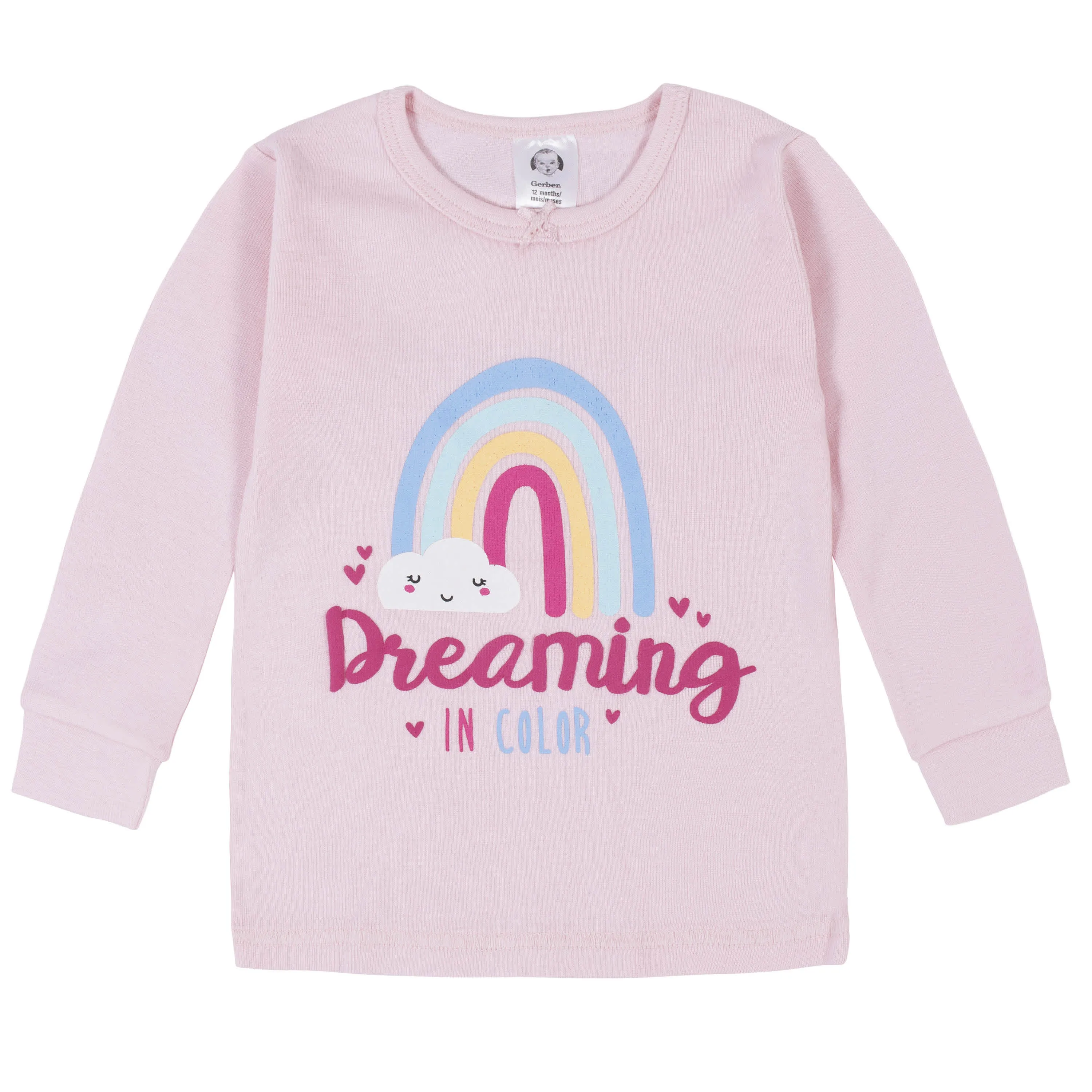 4-Piece Infant & Toddler Girls Rainbows Snug Fit Cotton Pajamas