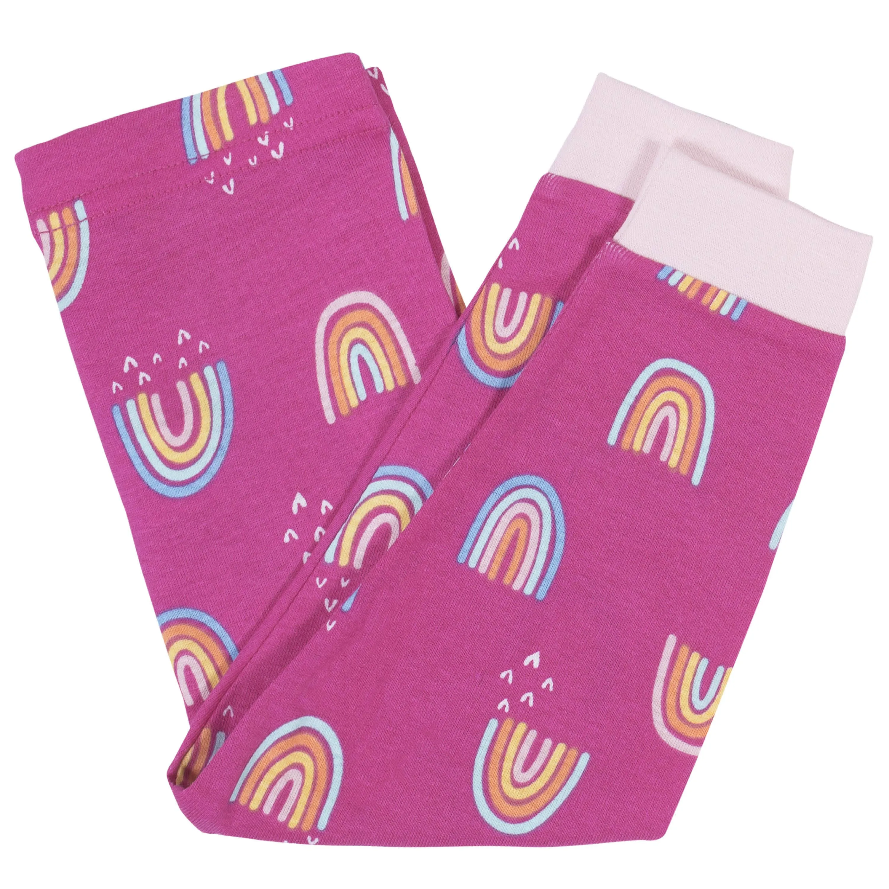 4-Piece Infant & Toddler Girls Rainbows Snug Fit Cotton Pajamas
