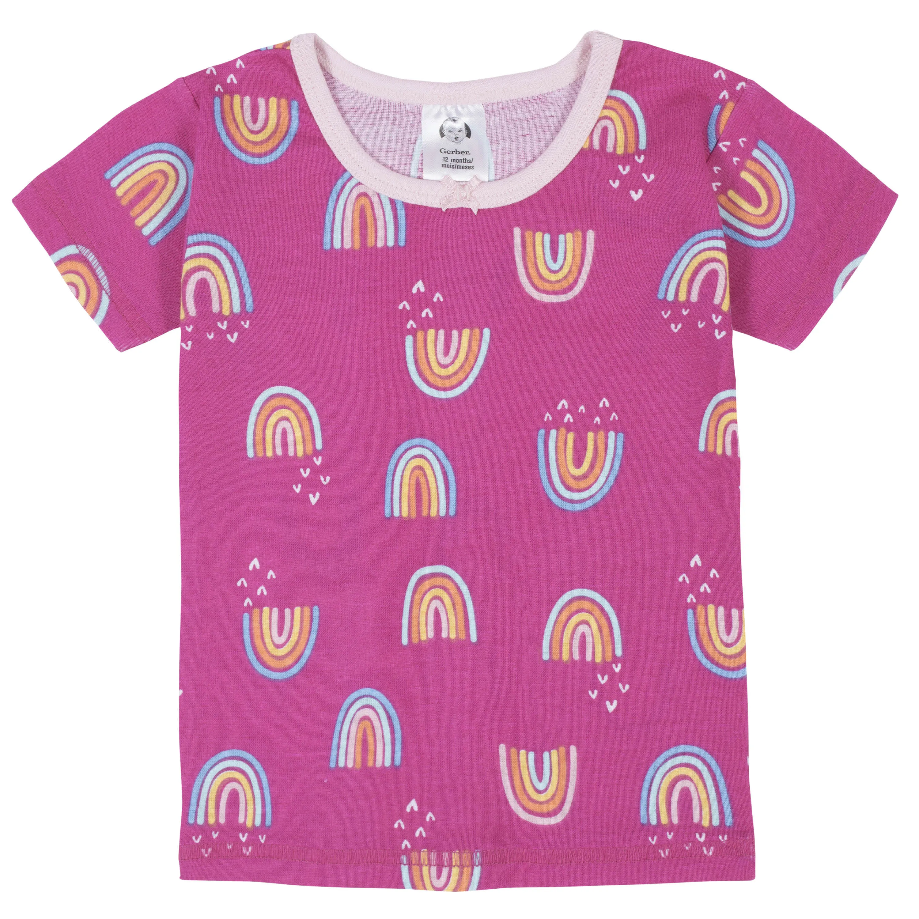 4-Piece Infant & Toddler Girls Rainbows Snug Fit Cotton Pajamas