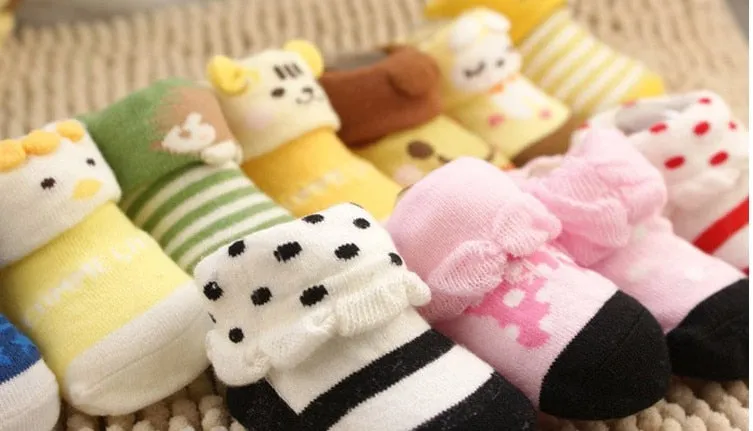 5Pairs Newborn baby cartoon socks