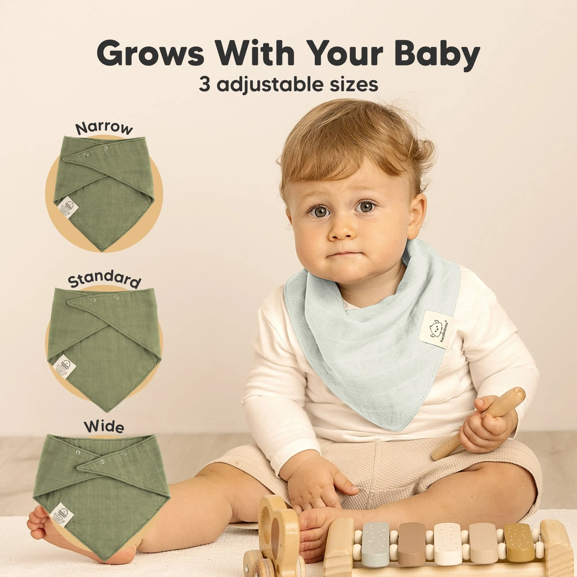 8-Pack Lumi Muslin Bandana Bibs (Pine)