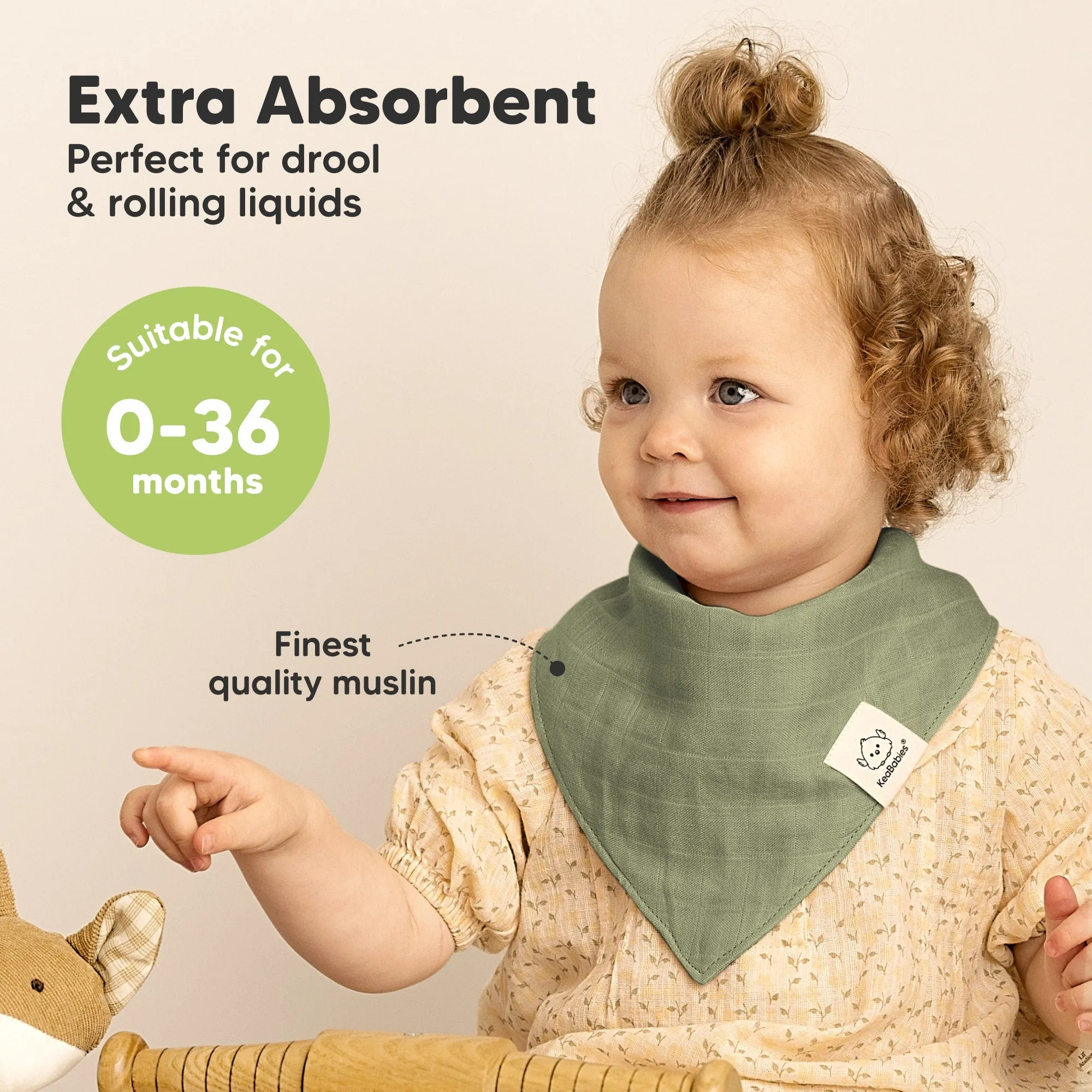 8-Pack Lumi Muslin Bandana Bibs (Pine)