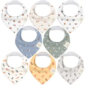 8-Pack Organic Bandana Bibs (Pets & Paws)