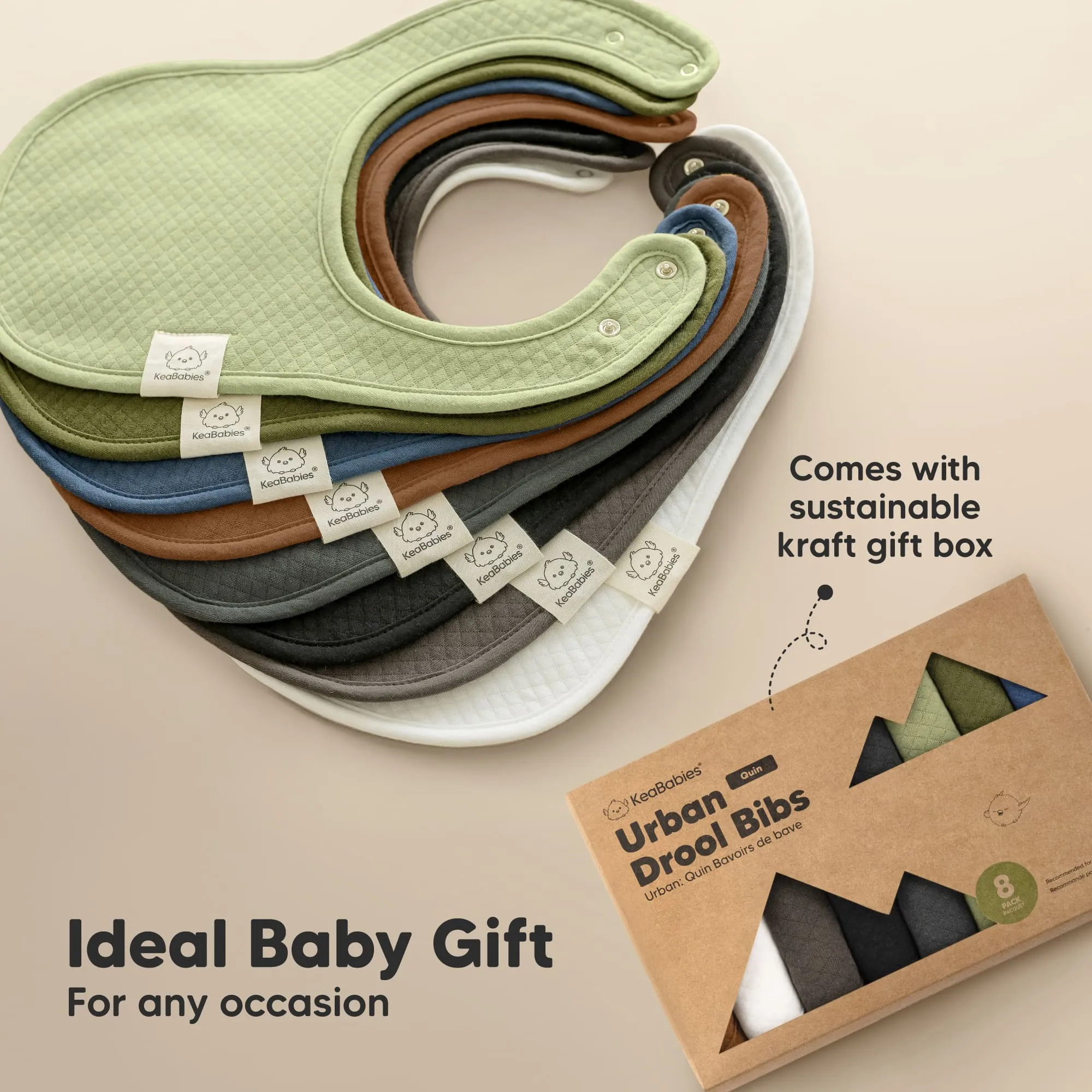 8-Pack Urban Quin Drool Bibs