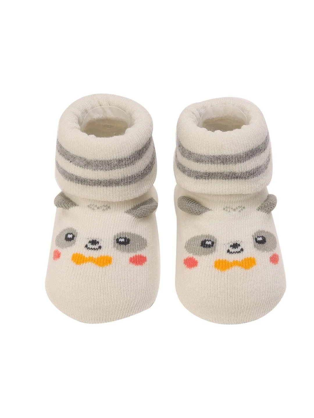 Adorable Bear Baby Socks with Stripes for Boys