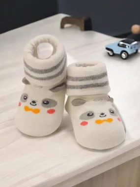 Adorable Bear Baby Socks with Stripes for Boys