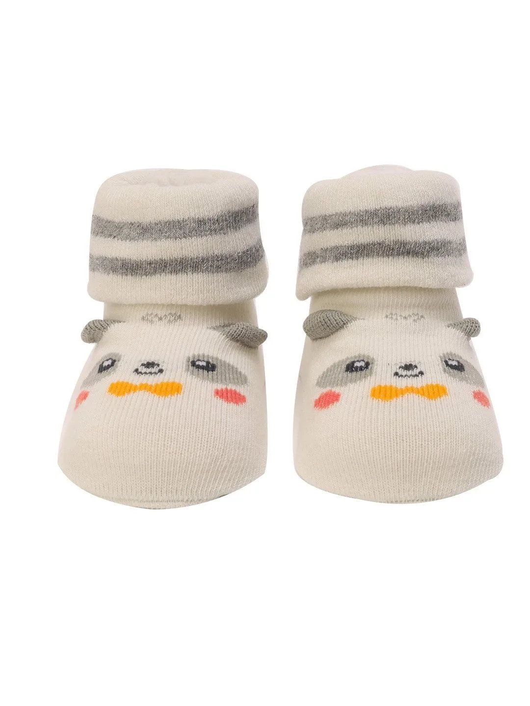 Adorable Bear Baby Socks with Stripes for Boys