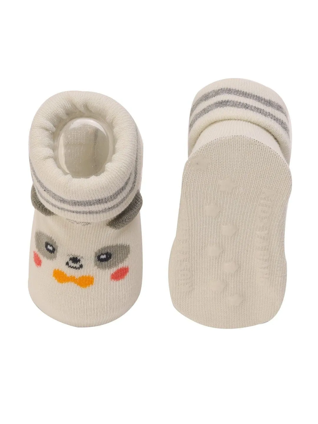 Adorable Bear Baby Socks with Stripes for Boys