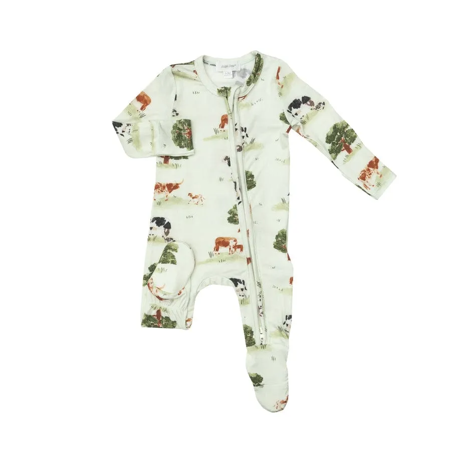 Angel Dear Cows 2-Way Zipper Footie