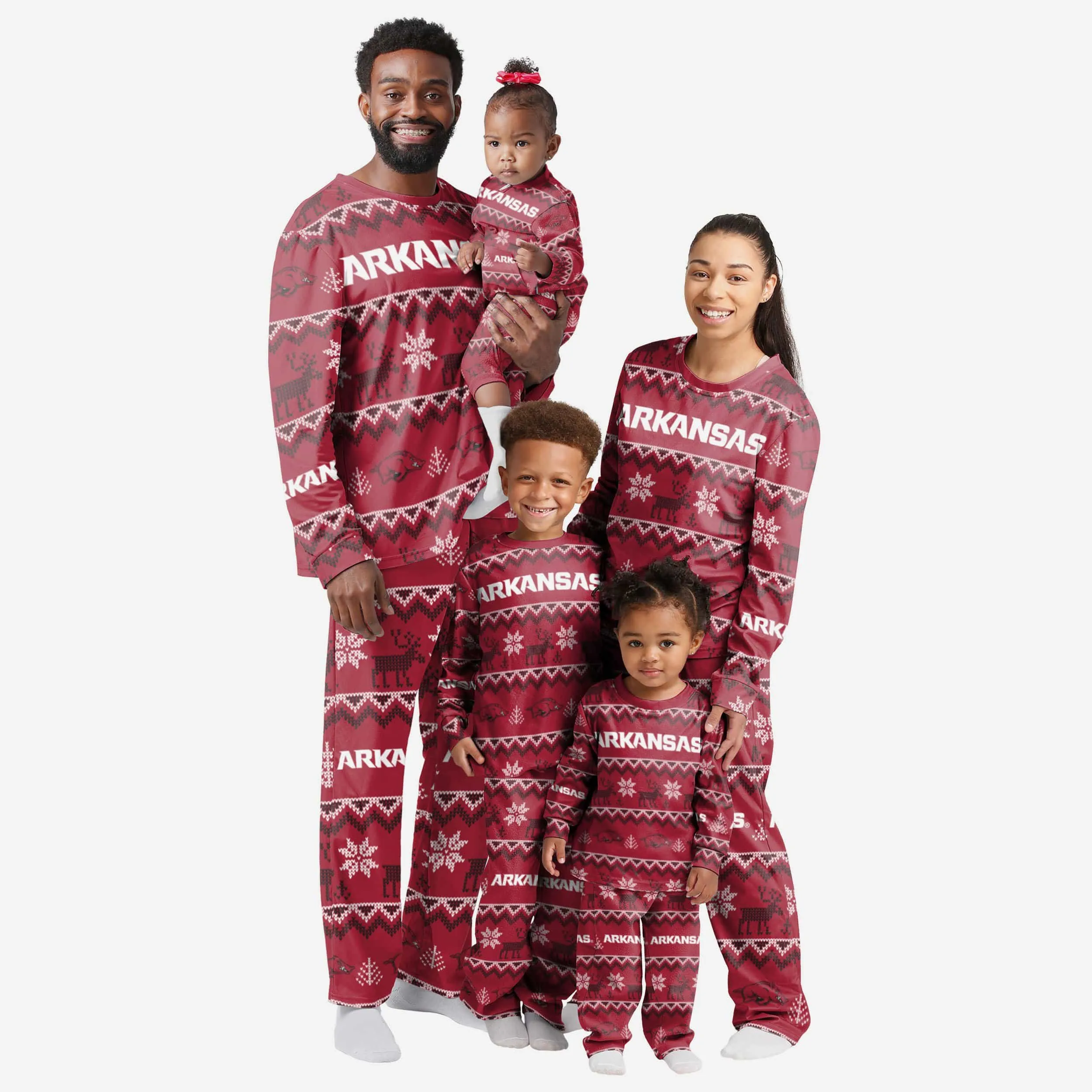 Arkansas Razorbacks Infant Ugly Pattern Family Holiday Pajamas