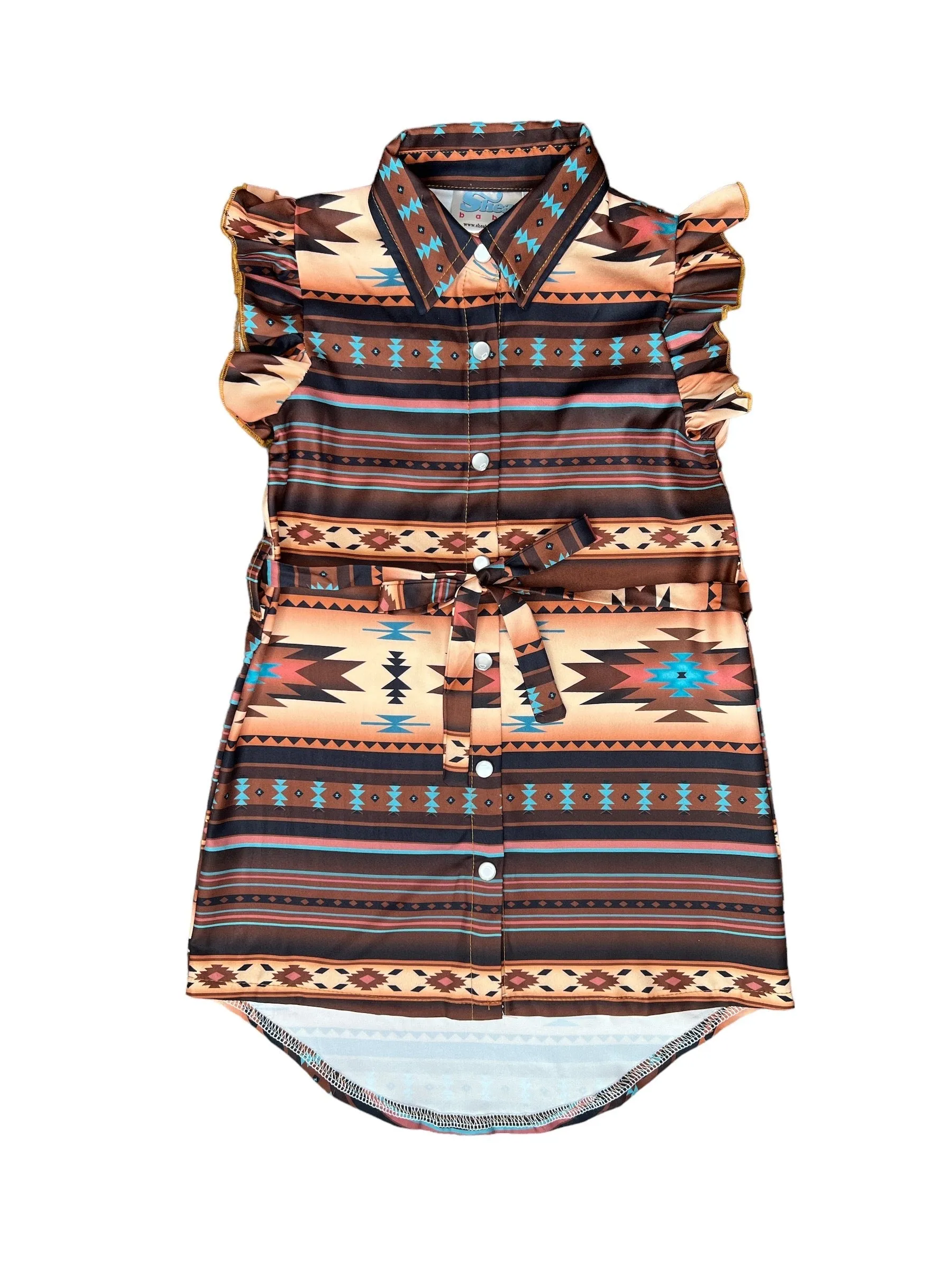 Aztec SS Pearl Snap Dress Kids (6-7)