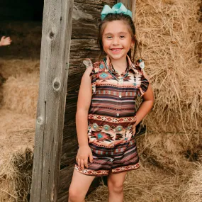 Aztec SS Pearl Snap Dress Kids (6-7)
