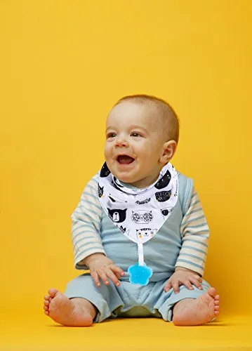 Baby Bandana Drool Bibs 6-Pack and Teething Toys 6-Pack Made with 100% Organic Cotton, Super Absorbent and Soft Unisex (Vuminbox) (6-Pack Unisex)