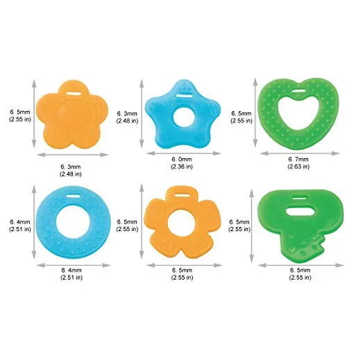 Baby Bandana Drool Bibs 6-Pack and Teething Toys 6-Pack Made with 100% Organic Cotton, Super Absorbent and Soft Unisex (Vuminbox) (6-Pack Unisex)
