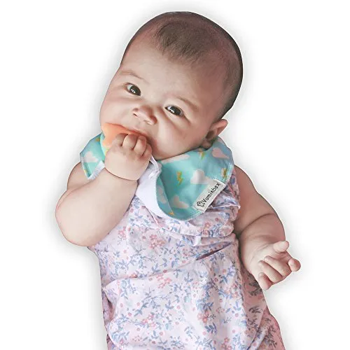 Baby Bandana Drool Bibs  and Teething Toys (3-Pack White)