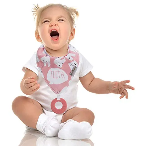 Baby Bandana Drool Bibs and Teething Toys (6 - Pack Girl)