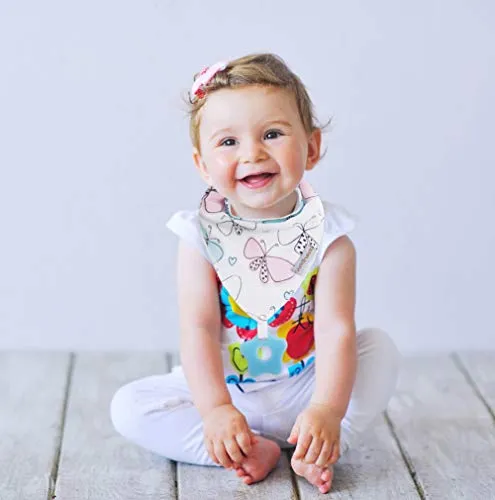 Baby Bandana Drool Bibs and Teething Toys (6 - Pack Girl)