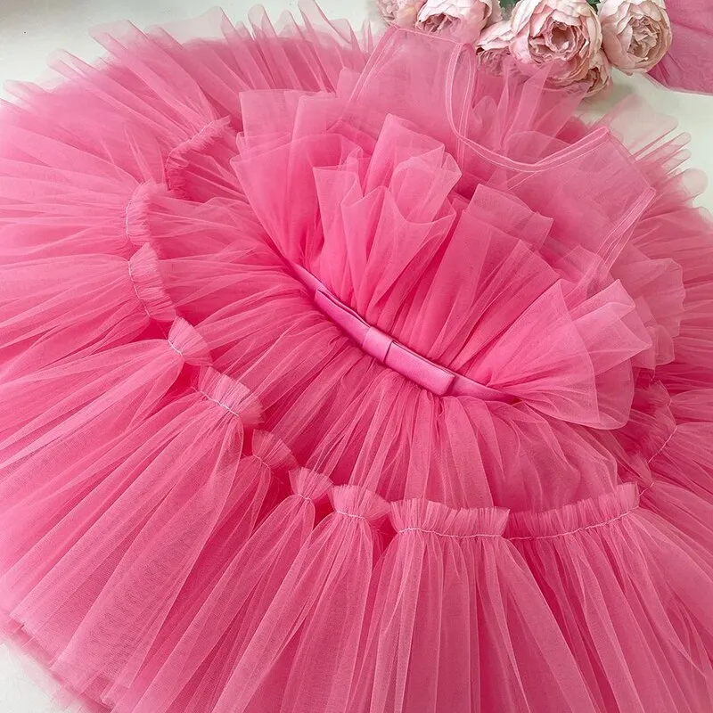 Baby Clothes for Girls Toddler Kids Wedding Princess Gown Girl Elegant Birthday Dress Tulle Bridesmaid Evening Party Dresses
