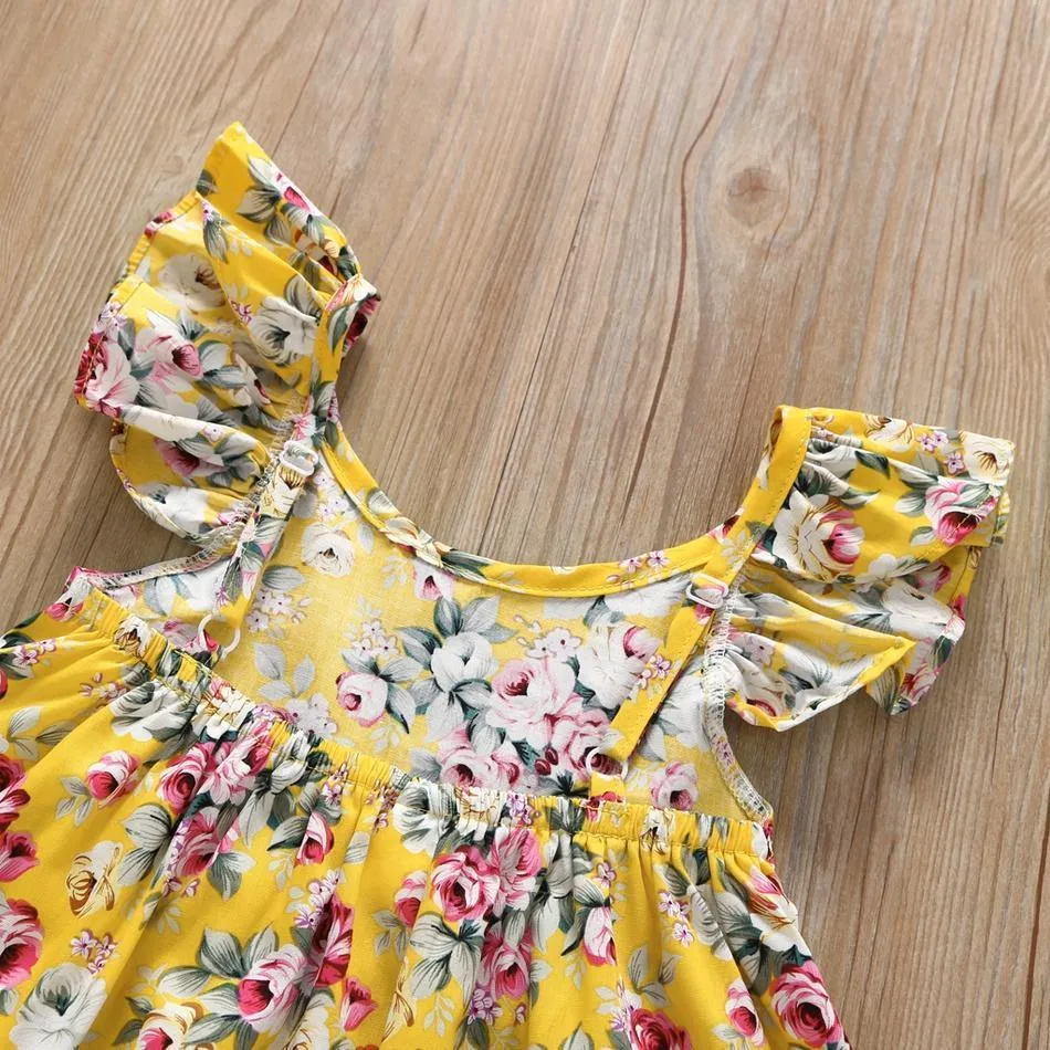 Baby Flounced Floral Dresses