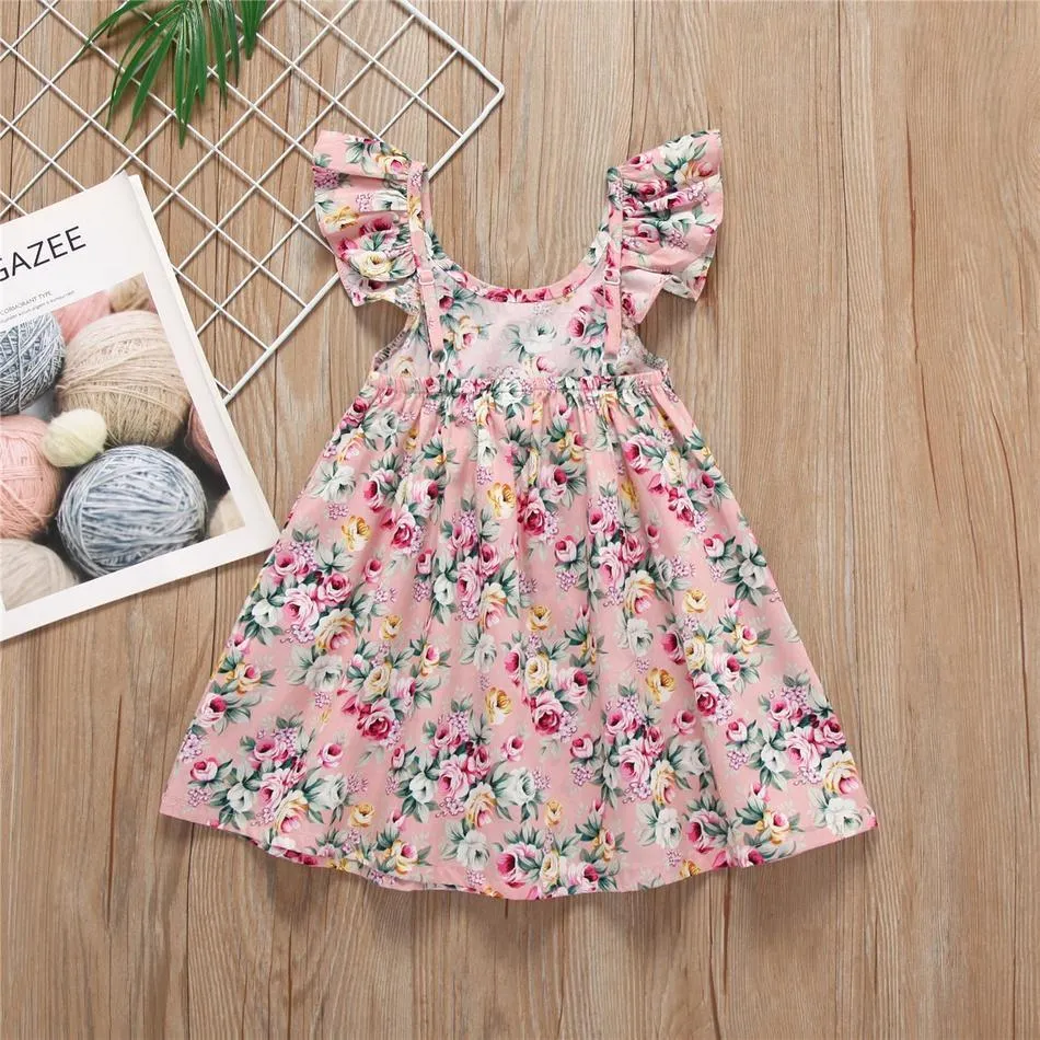 Baby Flounced Floral Dresses