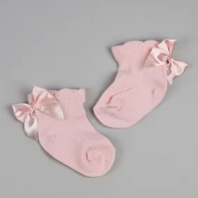 Baby Girl Ankle Bow Socks - Pink
