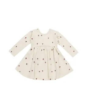 Baby Girls Dresses| Ribbed Long Sleeve- Mushrooms | Quincy Mae