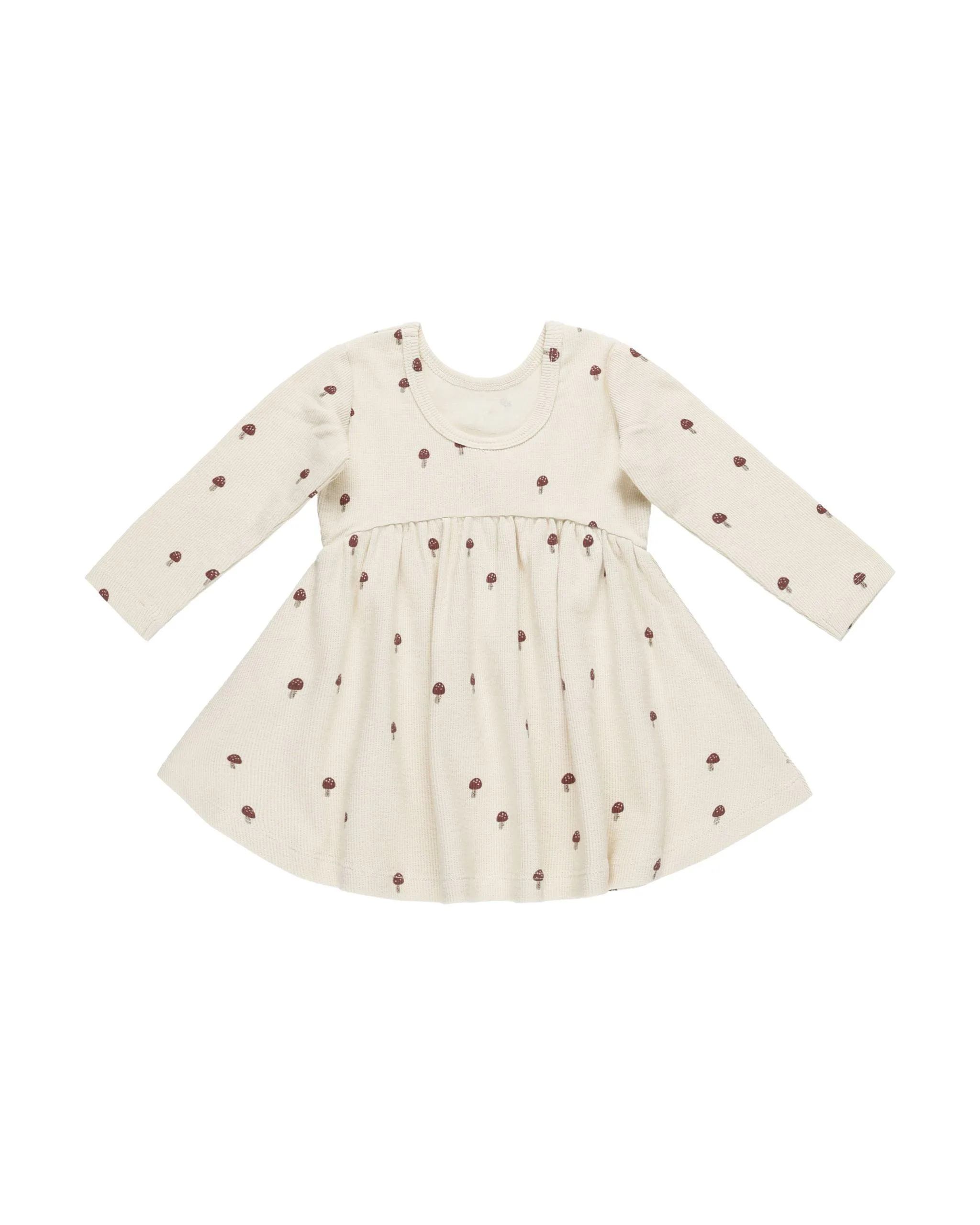 Baby Girls Dresses| Ribbed Long Sleeve- Mushrooms | Quincy Mae