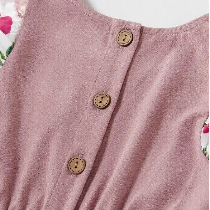 Baby Girls Dusty Pink Floral Dress