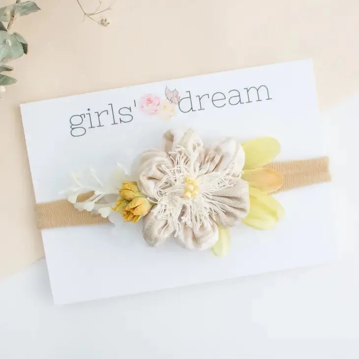 Baby Headband -Ivory Floral