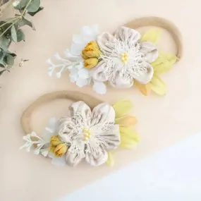 Baby Headband -Ivory Floral