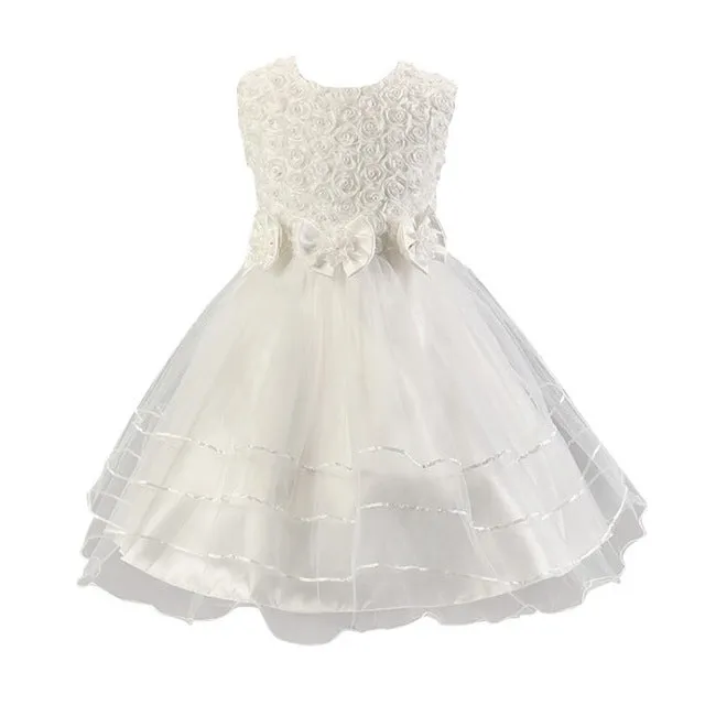 Baby Kids Girl Tulle Dress Sleeveless Bowknot Flora Princess Lovely Tutu Dresses