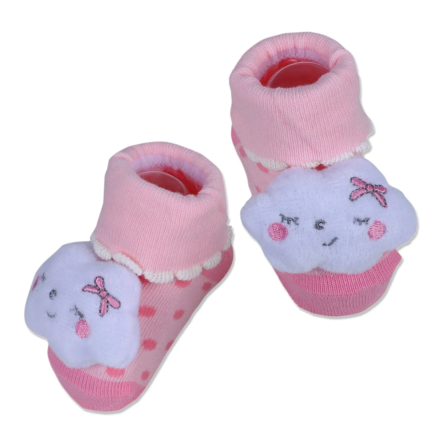 Baby Moo Sleeping Cloud Cotton Anti-Skid 3D Socks - Pink