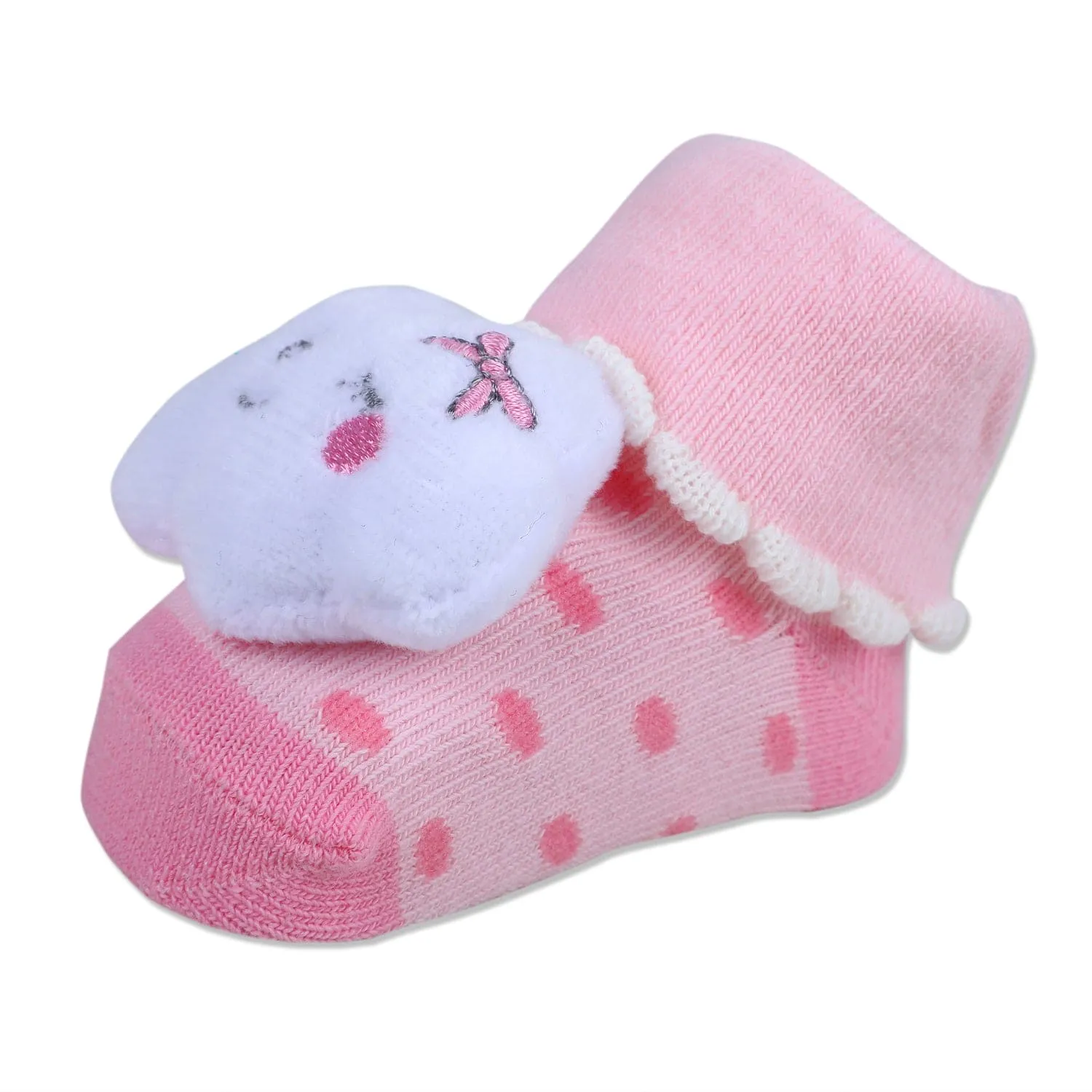 Baby Moo Sleeping Cloud Cotton Anti-Skid 3D Socks - Pink