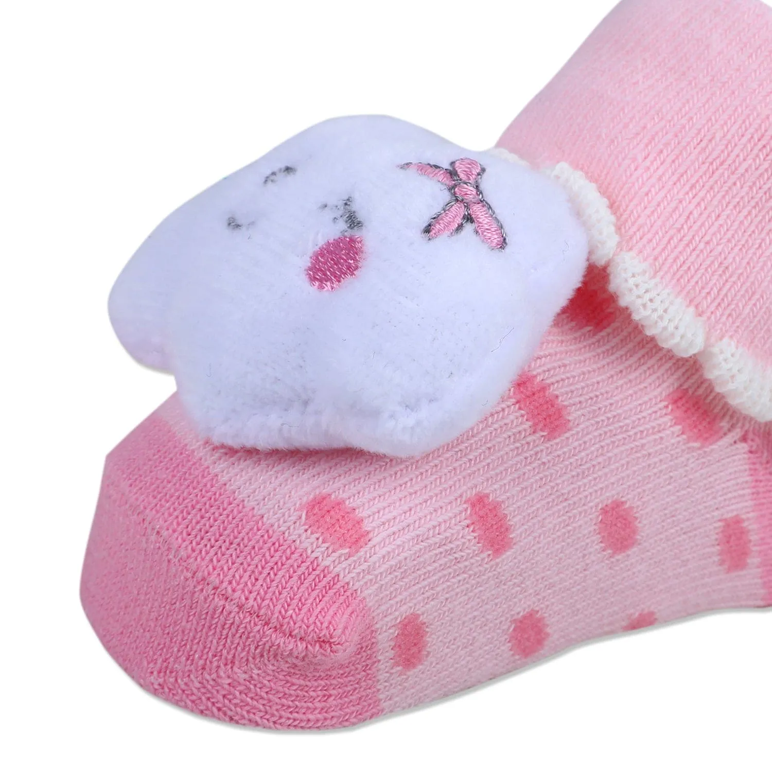 Baby Moo Sleeping Cloud Cotton Anti-Skid 3D Socks - Pink