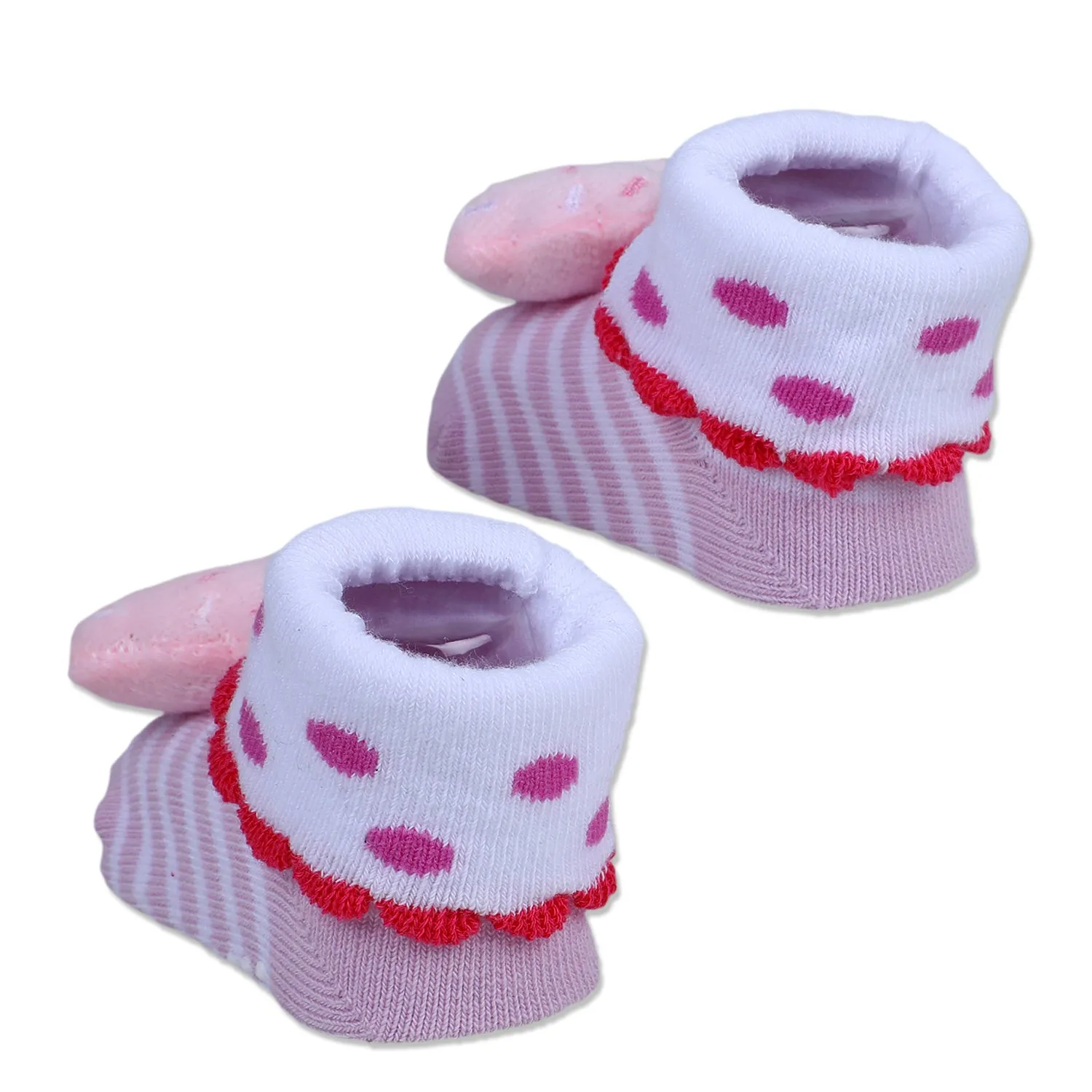 Baby Moo Sweet Cupcake Polka Cotton Anti-Skid 3D Socks - Pink