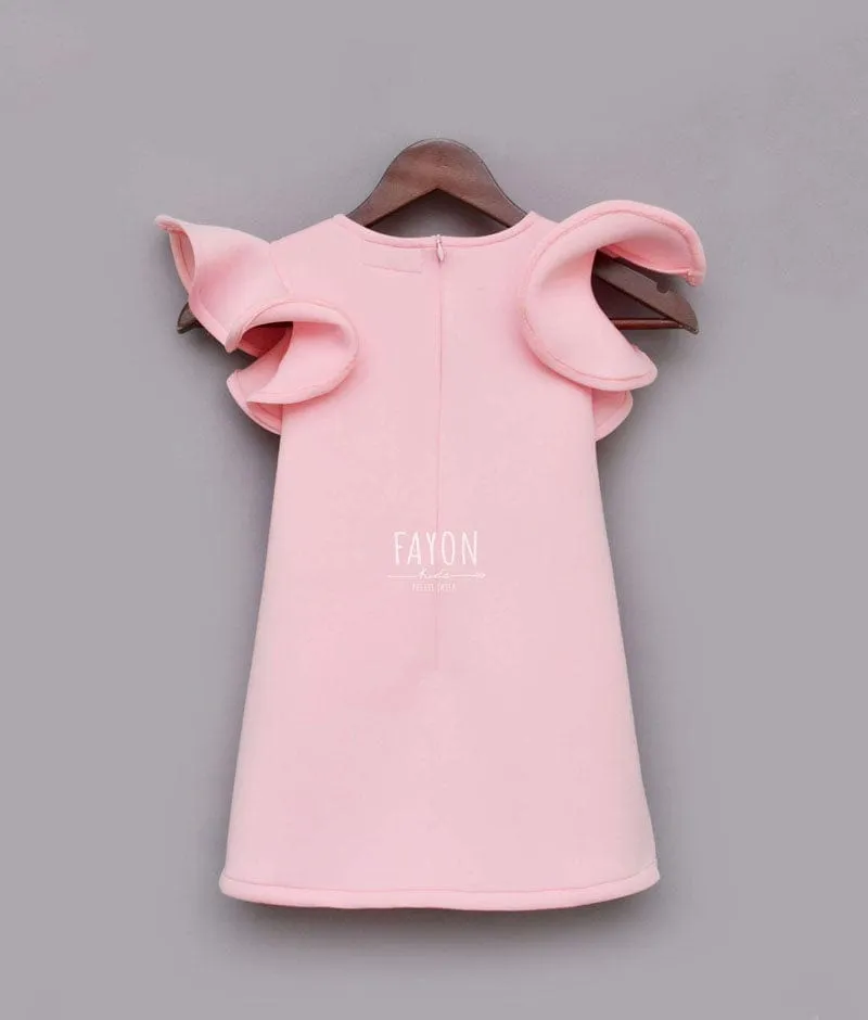 Baby Pink Neoprene Unicorn Dress for Girls