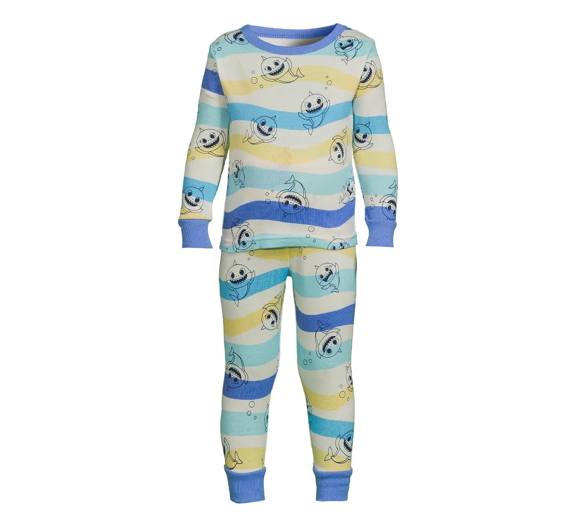 Baby Shark Character Snug Fit Pajamas Long Sleeve Pant Set