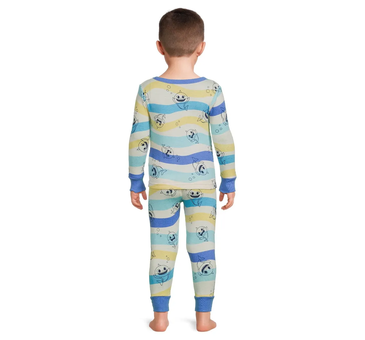 Baby Shark Character Snug Fit Pajamas Long Sleeve Pant Set