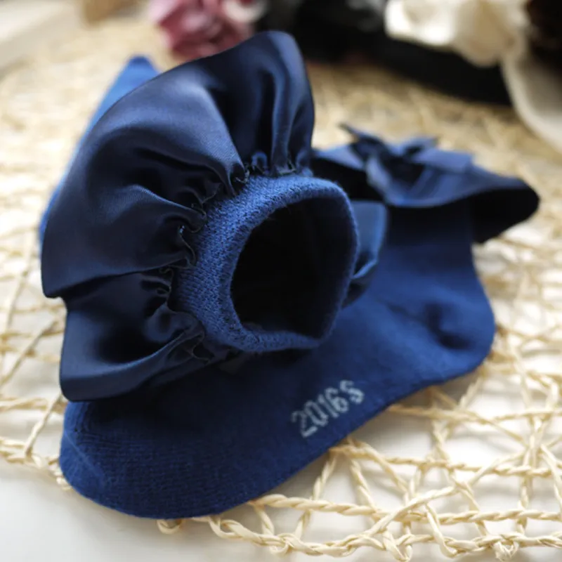 Baby / Toddler Girl Bow Decor Silk Design Stretchy Solid Socks