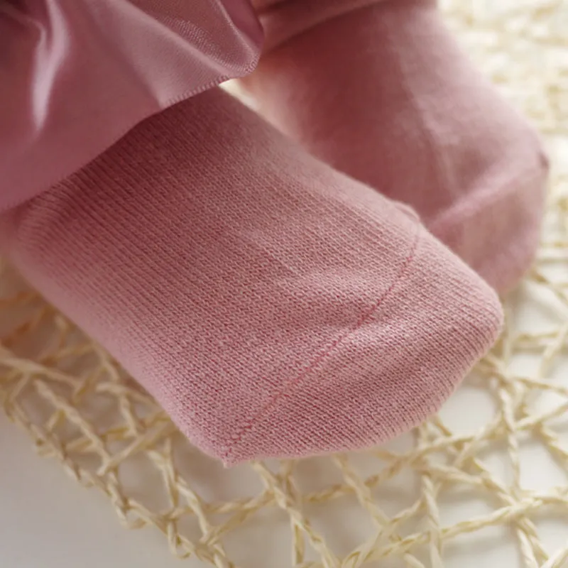 Baby / Toddler Girl Bow Decor Silk Design Stretchy Solid Socks