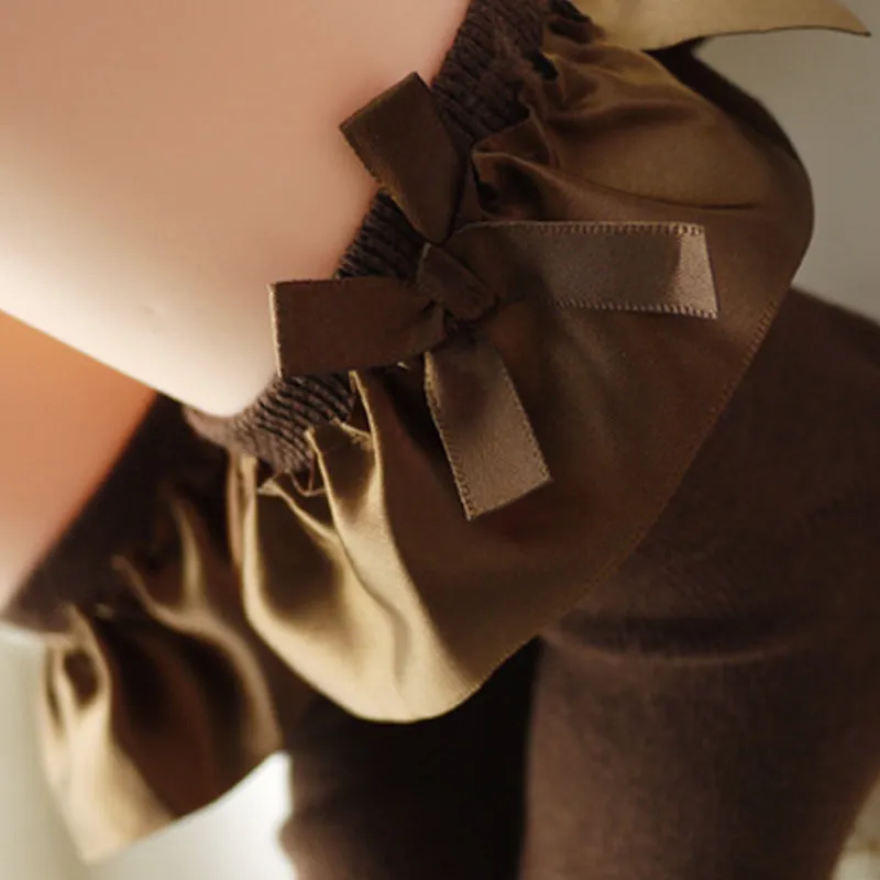 Baby / Toddler Girl Bow Decor Silk Design Stretchy Solid Socks
