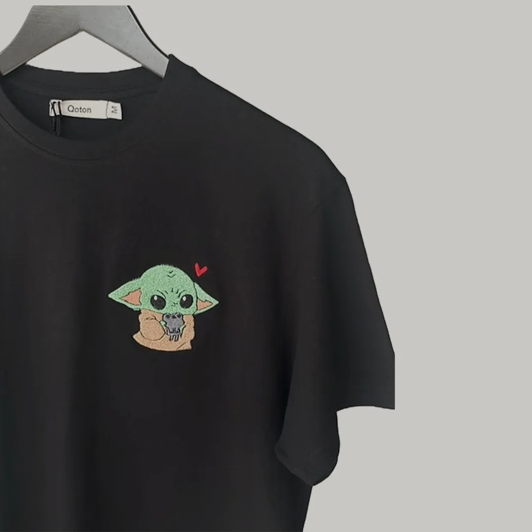 Baby Yoda Embroidered T-Shirt